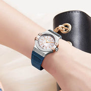 Maserati Potenza Diamonds Silver Dial Blue Leather Strap Watch For Women - R8851108502