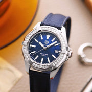 Tag Heuer Aquaracer Quartz Diamonds Blue Dial Blue Nylon Strap Watch for Women - WAY131N.FT6091
