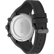 Hugo Boss Distinct Chronograph Black Dial Black Rubber Strap Watch for Men - 1513855