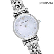 Emporio Armani Gianni Blue Dial Silver Steel Strap Watch For Women - AR1961