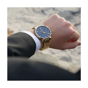 Tommy Hilfiger Daniel Chronograph Blue Dial Gold Steel Strap Watch for Men - 1710384