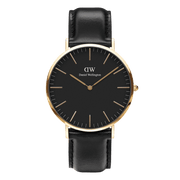 Daniel Wellington Classic Sheffield Black Dial Black Leather Strap Watch For Women - DW00100139