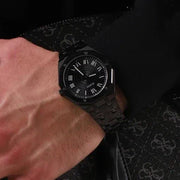 Guess Asset Quartz Black Dial Black Steel Strap Watch For Men - GW0575G3
