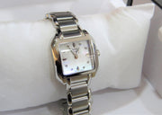 Tissot T Wave Diamonds Mother of Pearl Dial Silver Steel Strap Watch for Women - T02.1.285.74