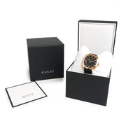 Gucci GG2570 Quartz Black Dial Black Leather Strap Watch For Men - YA142309