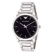 Emporio Armani Luigi Quartz Black Dial Silver Steel Strap Watch For Men - AR2499