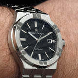 Maurice Lacroix Aikon Automatic Black Dial Silver Steel Strap Watch for Men - AI1807-SS002-330-1
