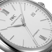 IWC Portofino Automatic White Dial Silver Mesh Bracelet Watch for Men - IW356505
