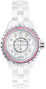 Chanel J12 Quartz Diamonds Mother of Pearl White Dial White Steel Strap Watch for Women - J12 H3243