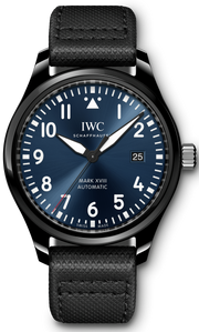 IWC Pilot’s Watch Mark XVIII Edition “Laureus Sport for Good Foundation" Blue Dial Black Nylon Strap Watch for Men - IW324703