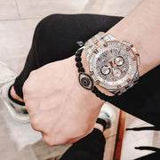 Bulova Octova Crystal Silver Dial Two Tone Steel Strap Watch for Men - 98C133