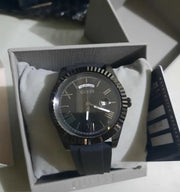 Guess Connoisseur Black Dial Black Silicone Strap Watch For Men - GW0335G1