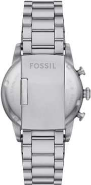 Fossil Sport Tourer Chronograph Black Dial Silver Steel Strap Watch for Men - FS6045