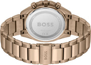 Hugo Boss Classic Chronograph Olive Green Dial Beige Gold Steel Strap Watch For Men - 1514019