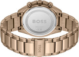 Hugo Boss Classic Chronograph Olive Green Dial Beige Gold Steel Strap Watch For Men - 1514019
