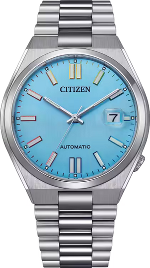 Citizen Tsuyosa Automatic Turquoise Blue Dial Silver Steel Strap Watch for Men - NJ0151-53L