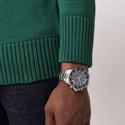 Hugo Boss Admiral Chronograph Blue Dial Silver Steel Strap Watch for Men - 1513907