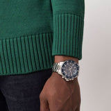 Hugo Boss Admiral Chronograph Blue Dial Silver Steel Strap Watch for Men - 1513907
