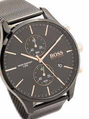 Hugo Boss Associate Chronograph Black Dial Black Mesh Bracelet Watch for Men - 1513769