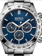 Hugo Boss Ikon Chronograph Blue Dial Silver Steel Strap Watch for Men - 1512963
