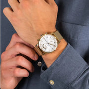 Tommy Hilfiger Kane White Dial Gold Mesh Bracelet Watch for Men - 1710403