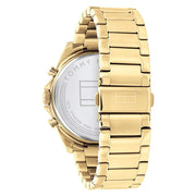 Tommy Hilfiger Baker Chronograph Black Dial Gold Steel Strap Watch for Men - 1710447