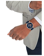 Tommy Hilfiger Weston Chronograph Blue Dial Blue Leather Strap Watch For Men - 1710503