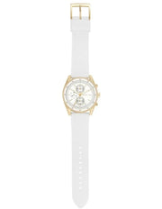 Michael Kors Hadyn Chronograph White Dial White Rubber Strap Watch for Women - MK7484
