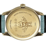Gucci G Timeless Quartz Blue Dial Blue Leather Strap Watch For Men - YA1264097