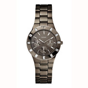 Guess XS Multifunction Quartz Brown Dial Brown Steel Strap Watch For Women - W0027L1