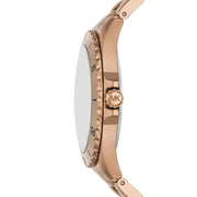 Michael Kors Everest Three Hand Quartz Black Dial Gold Steel Strap Watch For Men - MK9140