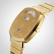 Gucci Grip Quartz Yellow Gold Dial Gold Steel Strap Unisex Watch - YA157409