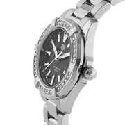 Tag Heuer Aquaracer Quartz Diamonds Black Dial Silver Steel Strap Watch for Women - WAY131P.BA0748
