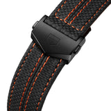 Tag Heuer Carrera Chronograph Porsche Orange Racing 44mm Black Dial Black Nylon Strap Watch for Men - CBN2A1M.FC6526