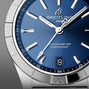 Breitling Chronomat Automatic 36 Blue Dial Silver Steel Strap Watch for Women - A10380101C1A1