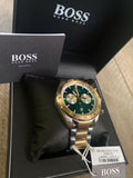 Hugo Boss Santiago Chronograph Green Dial Two Tone Steel Strap Watch for Men - 1513872