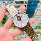 Tissot Tradition Powermatic 80 Open Heart Silver Dial Two Tone Steel Strap Watch For Men - T063.907.22.038.01