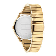 Tommy Hilfiger Brooke Black Dial Gold Steel Strap Watch for Women  - 1782019
