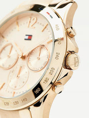 Tommy Hilfiger Haven Chronograph Rose Gold Dial Rose Gold Steel Strap Watch For Women - 1782197