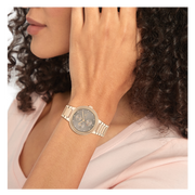 Tommy Hilfiger Joy Chronograph Gold Dial Gold Steel Strap Watch For Women - 1782533