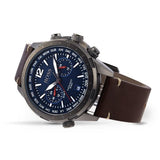 Hugo Boss Nomad Chronograph Blue Dial Brown Leather Strap Watch for Men - 1513773