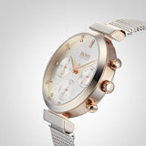 Hugo Boss Flawless Chronograph Silver Dial Silver Mesh Bracelet Watch for Women -1502551