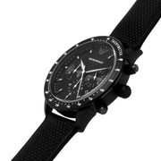 Emporio Armani Mario Chronograph Black Dial Black Nylon Strap Watch For Men - AR11453
