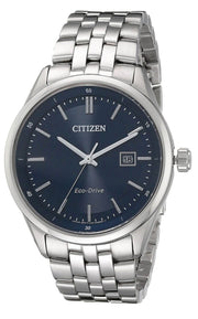 Citizen Eco Drive Blue Dial Silver Steel Strap Watch For Men - BM7250-56L