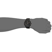Tommy Hilfiger Aden Chronograph Black Dial Black Leather Strap Watch for Men - 1791310
