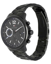 Tommy Hilfiger London Chronograph Black Dial Black Steel Strap Watch for Men - 1791529