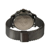Tommy Hilfiger Deacon Multifunction Black Dial Black Mesh Bracelet Watch for Men - 1791546