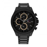 Tommy Hilfiger Clark Chronograph Black Dial Black Steel Strap Watch For Men - 1792081