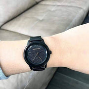 Michael Kors Kinley Silver Dial Black Steel Strap Watch for Women - MK5999