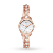 Michael Kors Runway Mercer Mother of Pearl White Dial Two Tone Steel Strap Watch For Women - MK6674